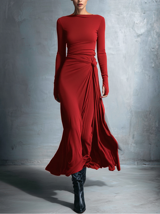 ADRIANA™| VESTIDO MAXI CON NUDO LATERAL